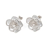Brass Micro Pave Cubic Zirconia Stud Earring Findings CU-CBAA5EE-04P-02-1