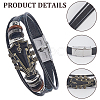 1Pc Alloy & Leather Cord Bracelets for Men Women BJEW-CL0001-24-6