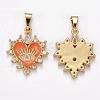 Brass Clear Cubic Zirconia Pendants ZIRC-J025-67G-02-2