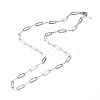 Non-Tarnish 304 Stainless Steel Paperclip Chains Necklace NJEW-JN03593-02-4
