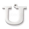 Tarnish Resistant 304 Stainless Steel Letter Pendant Rhinestone Settings X-STAS-J028-01U-2