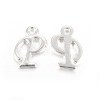 Silver Color Plated Alloy Letter Pendants PALLOY-J718-01S-P-1