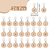 26Pcs Letter A~Z Flower Wood Pendant Locking Stitch Markers HJEW-AB00665-2