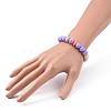 Opaque Acrylic Round & Rondelle Beaded Stretch Bracelets BJEW-JB09099-3