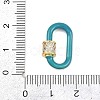 Oval Brass Micro Pave Clear Cubic Zirconia Screw Carabiner Clasps KK-B167-01A-03G-3