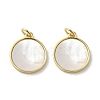 Brass Pave Shell Pendants KK-I708-14G-G-1