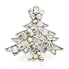 Christmas Tree Theme Zinc Alloy with Rhinestone Brooches JEWB-B018-02AS-04-1