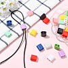 40Pcs 10 Colors ABS Plastic Slide Charms MACR-CJ0002-47-6