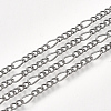 Brass Coated Iron Figaro Chain Necklace Making MAK-T006-03B-2