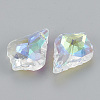 Plated Faceted Leaf Glass Beads EGLA-S100-02-3