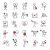 Valentine's Day Theme Cartoon PVC Self-Adhesive Stickers VALE-PW0003-02-3