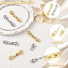 8Pcs 2 Colors Brass Micro Pave Clear Cubic Zirconia Fold Over Clasps KK-CJ0005-92-3