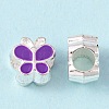 Alloy Enamel Butterfly Large Hole European Beads MPDL-R036-47E-1