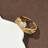 Brass Micro Pave Cubic Zirconia Cuff Open Rings for Women RJEW-C163-18G-3