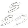 304 Stainless Steel Cross Pendant 3 Layer Necklaces for Women NJEW-F343-02P-4