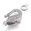 Brass Micro Pave Cubic Zirconia Lobster Claw Clasps ZIRC-M108-02A-P-2