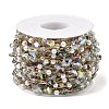 Butterfly Glass & ABS Plastic Pearl Beaded Link Chains CHS-G028-02G-01-3