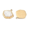 304 Stainless Steel Pave Natural White Shell Charms STAS-I325-026G-2