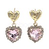 Heart Light Gold Brass Micro Pave Cubic Zirconia Stud Earrings EJEW-Q800-50KCG-2