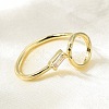 Brass Micro Pave Clear Cubic Zirconia Cuff Rings RJEW-F103-05-G-3