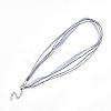 Waxed Cord and Organza Ribbon Necklace Making NCOR-T002-319-2