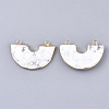 Electroplate Natural Howlite Semi Circle Pendants G-S344-42I-2
