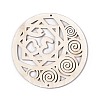 DIY Unfinished Bohemian Meditation Energy Symbol Wood Pendant Decoration Kits DIY-B060-01-4