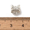 Flower Brass Micro Pave Cubic Zirconia Tube Bails KK-C072-05A-S-3