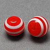 Round Striped Resin Beads RESI-R158-12mm-M-2