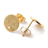 201 Stainless Steel Flat Round Stud Earring Findings X-STAS-K259-18C-G-2