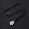 Adjustable Natural Quartz Crystal Teardrop with Spiral Pendant Necklace with Nylon Cord for Women NJEW-L171-04F-3