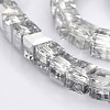 Half Plated Clear Glass Faceted Cube Beads Strands GLAA-A031-4mm-HP02-1