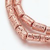 Electroplated Natural Lava Rock Beads Strands G-P400-03RG-2