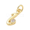 Brass Micro Pave Clear Cubic Zirconia Charms KK-D289-66G-I-2