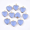 Electroplate Natural White Jade Pendants G-T112-03B-1