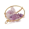 6Pcs 6 Styles Natural Mixed Gemstone Chip Pendants PALLOY-JF02595-4