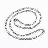 Non-Tarnish 304 Stainless Steel Figaro Chain Necklaces NJEW-H445-18P-1