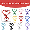 40Pcs 10 Colors Zinc Alloy Baking Paint Swivel Clasps FIND-SP0004-88-2