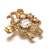 Brass Clear Cubic Zirconia Constellation Charms KK-J278-33G-B-3
