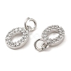 Brass Micro Pave Grade AAA Cubic Zirconia Charms ZIRC-P067-11P-O-NR-3