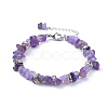 Natural Amethyst Chip Bracelets BJEW-JB04489-02-1