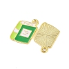 Golden Plated Alloy Enamel Pendants ENAM-Z017-12G-02-2