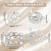 AHADEMAKER 4Pcs 2 Style Detachable Alloy Crystal Rhinestone Shoe Buckle Clips FIND-GA0002-15-2