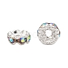 Brass Rhinestone Spacer Beads RB-A014-L6mm-28S-1