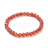 Natural Red Agate Beaded Stretch Bracelets BJEW-D446-B-26-2