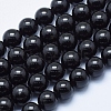 Natural Black Tourmaline Beads Strands G-E444-27-10mm-1