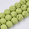 Spray Painted Natural Lava Rock Beads Strands G-N0324-D-08-1