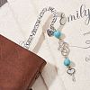 Mother's Day Key & Infinity Love Heart Pendant Bookmark with Synthetic Imperial Jasper AJEW-JK00259-06-2