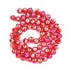 Electroplate Transparent Glass Beads Strands GLAA-H040-01G-2