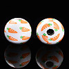Easter Theme Printed Wood Beads WOOD-T032-22B-2